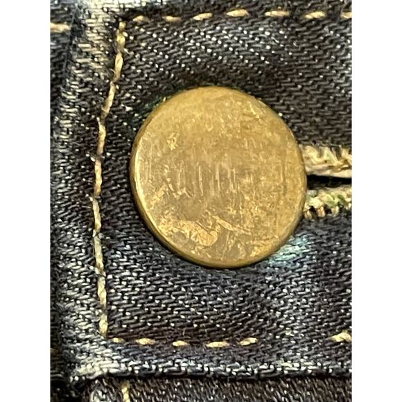 Size 34 Made In USA Lova Design Blue Jeans Denim Button Fly - Picture 5 of 15